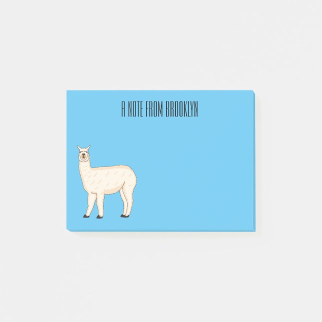 Llama cartoon post-it klebezettel (Vorderseite)