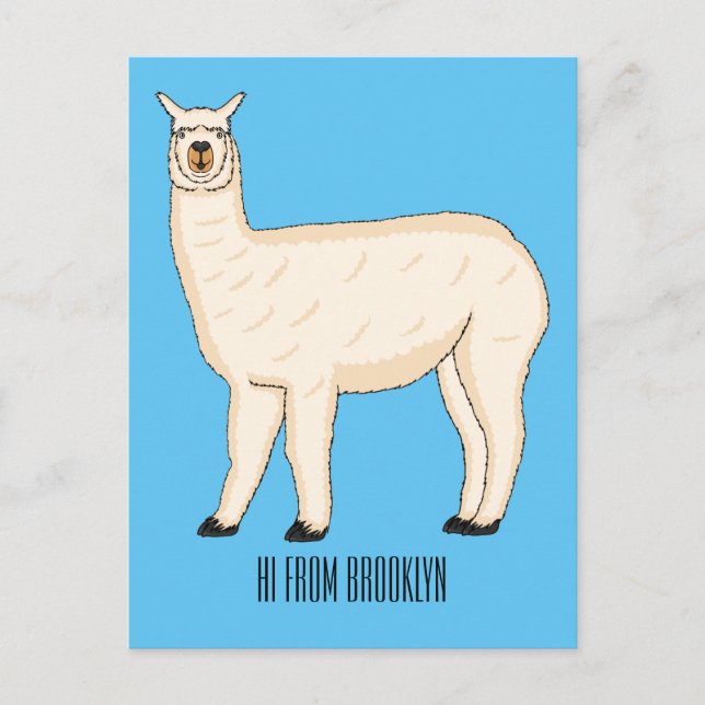 Llama cartoon postkarte (Vorderseite)