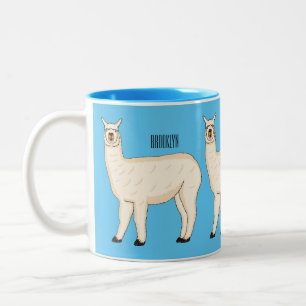 Llama cartoon zweifarbige tasse