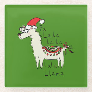 Llama Christmas Kids Niedlich Funny Glasuntersetzer