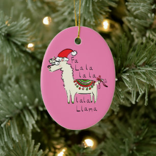 Llama Christmas Kids Niedlich Funny Keramik Ornament