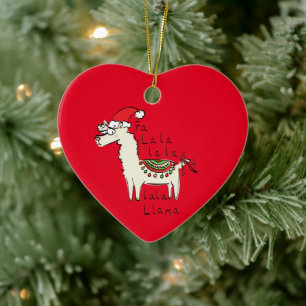 Llama Christmas Kids Niedlich Funny Keramik Ornament