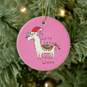 Llama Christmas Kids Niedlich Funny Keramik Ornament