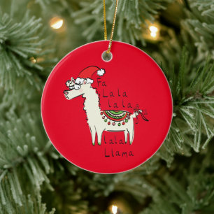 Llama Christmas Kids Niedlich Funny Keramik Ornament