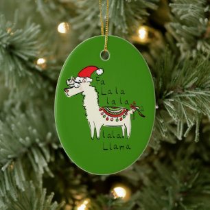 Llama Christmas Kids Niedlich Funny Keramik Ornament
