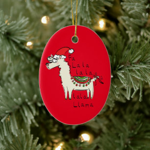 Llama Christmas Kids Niedlich Funny Keramik Ornament