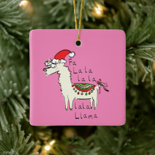 Llama Christmas Kids Niedlich Funny Keramikornament