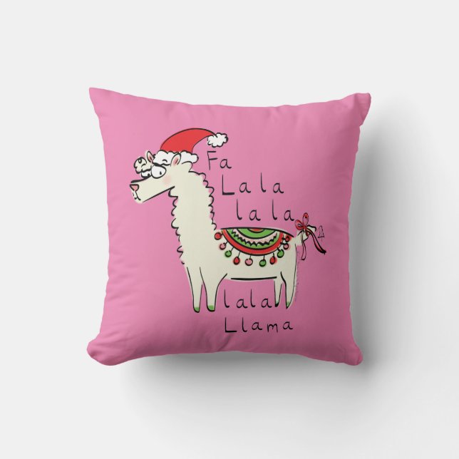 Llama Christmas Kids Niedlich Funny Kissen (Vorderseite)