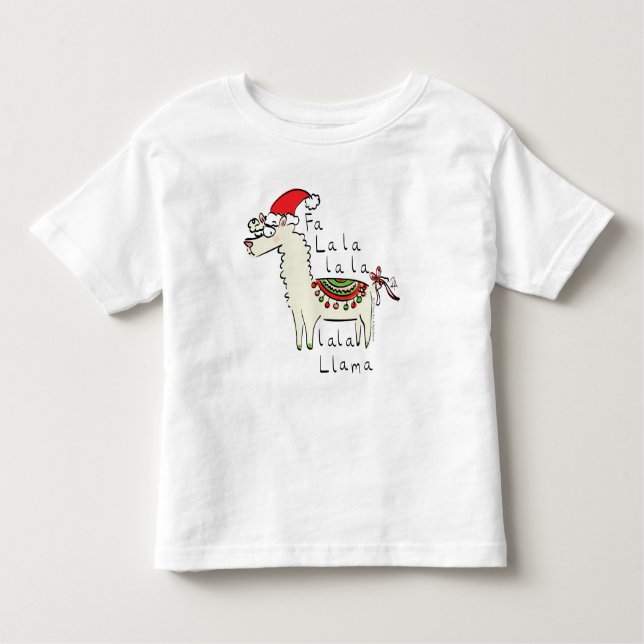 Llama Christmas Kids Niedlich Funny Kleinkind T-shirt (Vorderseite)