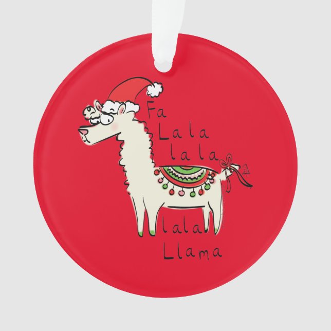 Llama Christmas Kids Niedlich Funny Ornament (Vorderseite)