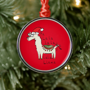 Llama Christmas Kids Niedlich Funny Ornament Aus Metall