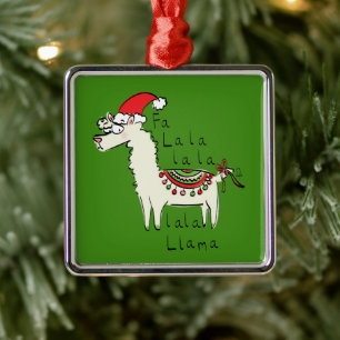 Llama Christmas Kids Niedlich Funny Ornament Aus Metall