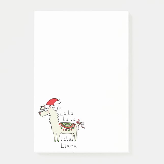 Llama Christmas Kids Niedlich Funny Post-it Klebezettel (Vorderseite)