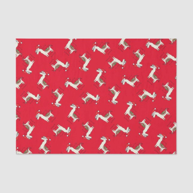 Llama Christmas Kids Niedlich Funny Seidenpapier (Vorderseite)