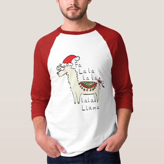 Llama Christmas Kids Niedlich Funny T-Shirt (Vorderseite)
