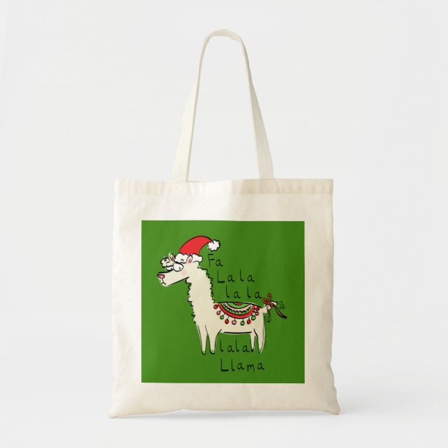 Llama Christmas Kids Niedlich Funny Tragetasche (Vorne)