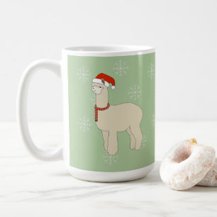 Llama Christmas Snowflakes Kaffeetasse
