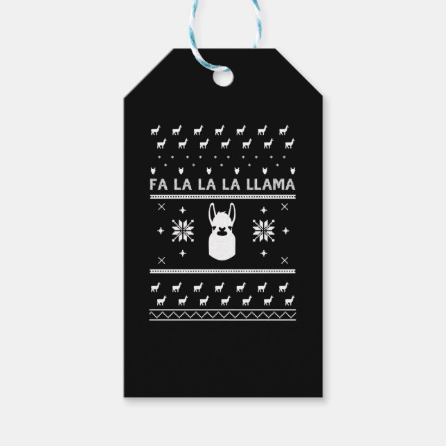 Llama Christmas Sweater Shirt Geschenkanhänger (Vorderseite)