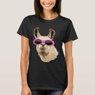 Llama Clout Brille Llama EDM Hip Hop Rapper T-Shirt