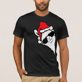 Llama Cool Sonnenbrille Weihnachtsmann Hut Seitenp T-Shirt