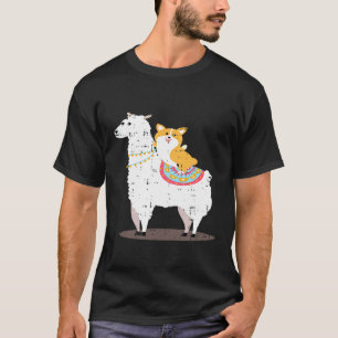 Llama Corgi Coole Geburtstagsidee Outfit T-Shirt