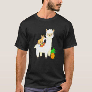 Llama Corgi Hund Haustier Eltern Niedlich T-Shirt