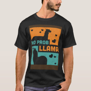 Llama Cute Retro Style Alpaka Grafik Übergröße T-Shirt