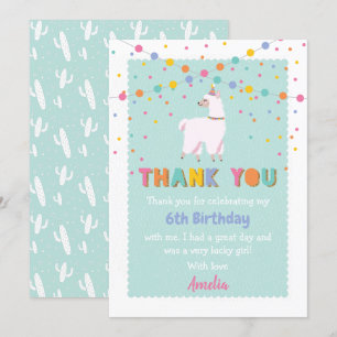 Llama Dankeschön-Karte Einladung