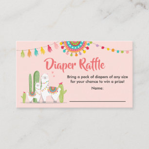 Llama Diaper Raffle Card Fiesta Cactus Baby Dusche Begleitkarte