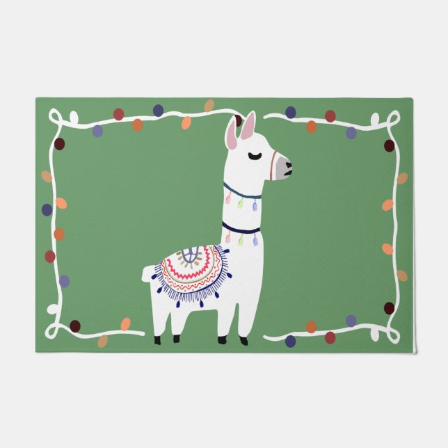 Llama Doormat, Lazy Animal Doormat Fußmatte (Vorderseite)