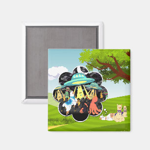 Llama Dreams Llama / Space Tintenfisch Battle Magnet