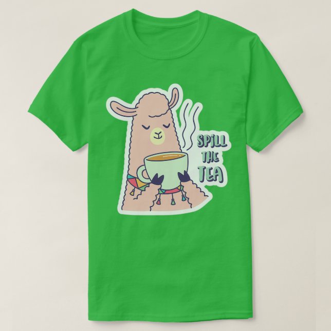 Llama Drinks Tea T-Shirt (Design vorne)
