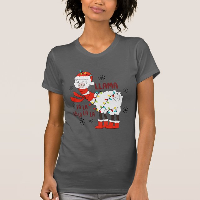 Llama Fa La La La La Humorous T-Shirt (Vorderseite)