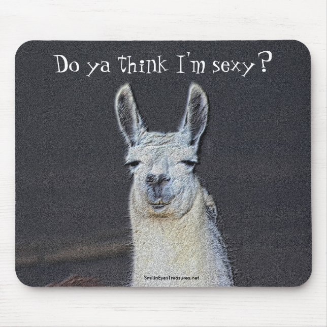 Llama Face Art Humour Mousepad (Vorne)
