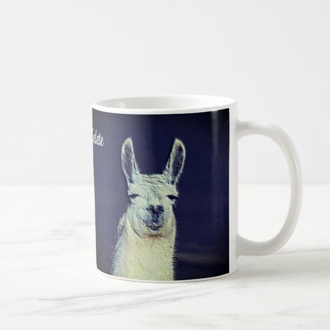 Llama Face Digital Art Pencil Personalisiert Kaffeetasse (Rechts)