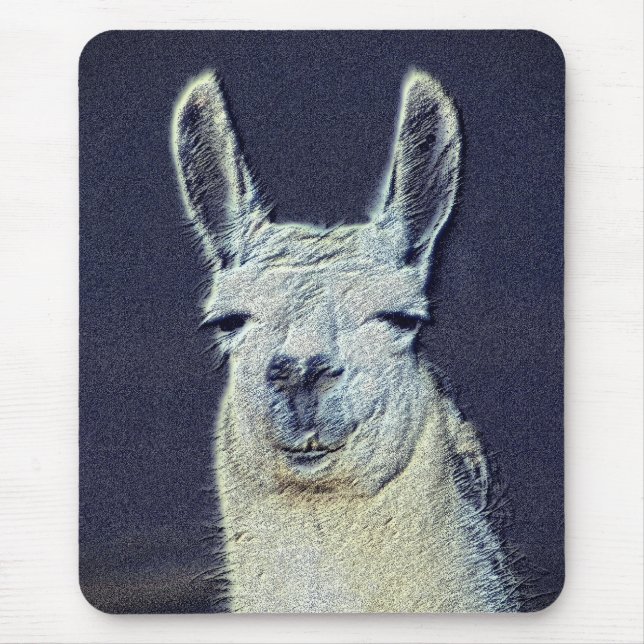 Llama Face Digital Pencil Art Mousepad (Vorne)