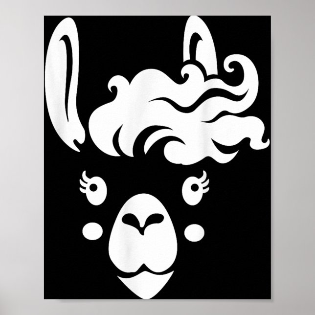Llama Face Eyelashes Halloween Kostümhaar Poster (Vorne)