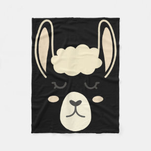 Llama Face Funny Halloween Kostüm Alpacas Fleecedecke