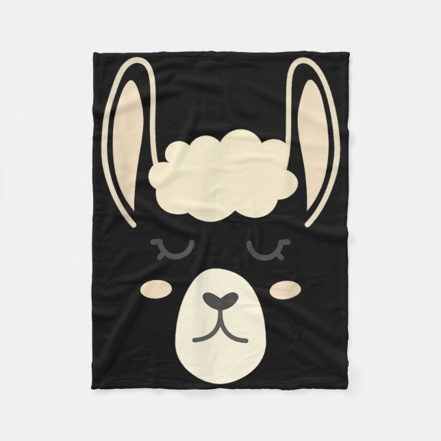 Llama Face Funny Halloween Kostüm Alpacas Fleecedecke (Vorderseite)