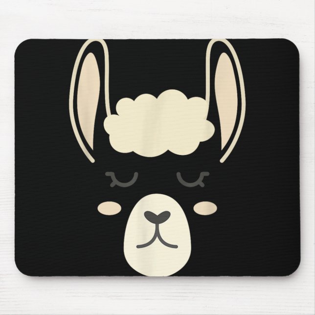 Llama Face Funny Halloween Kostüm Alpacas Mousepad (Vorne)