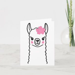 Llama Face Funny Halloween Kostüme Blume Alpaca Karte