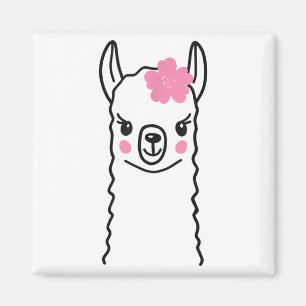 Llama Face Funny Halloween Kostüme Blume Alpaca Magnet