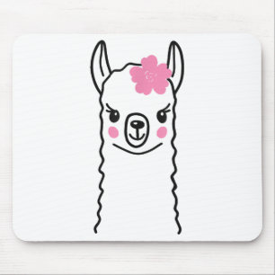 Llama Face Funny Halloween Kostüme Blume Alpaca Mousepad