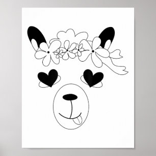 Llama Face Halloween Kostüm Wreath St. Valentine" Poster