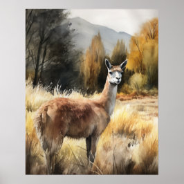 Llama Farm Animal Art Print Poster