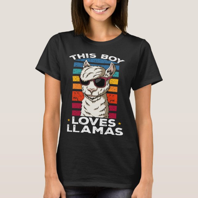 Llama Farm Animals This Boy loves Llamas T-Shirt (Vorderseite)