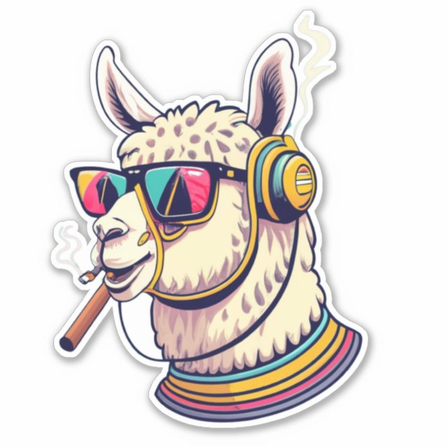 Llama Favor Sticker (Vorderseite)
