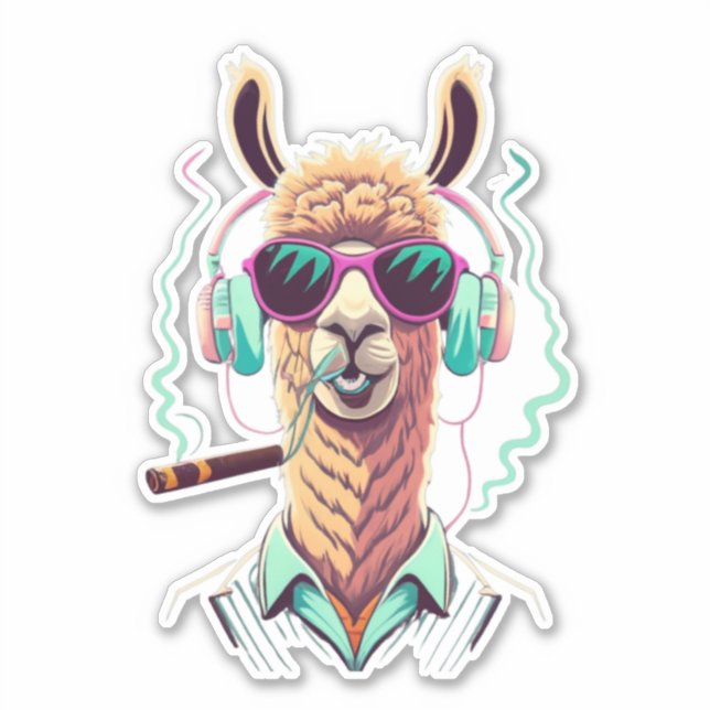 Llama Favor Sticker (Vorderseite)