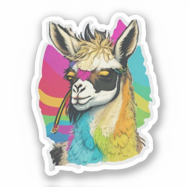 Llama Favor Sticker (Vorderseite)