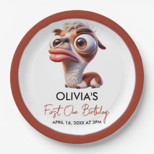 Llama Fiesta Funny Caricature 1. Geburtstag Pappteller